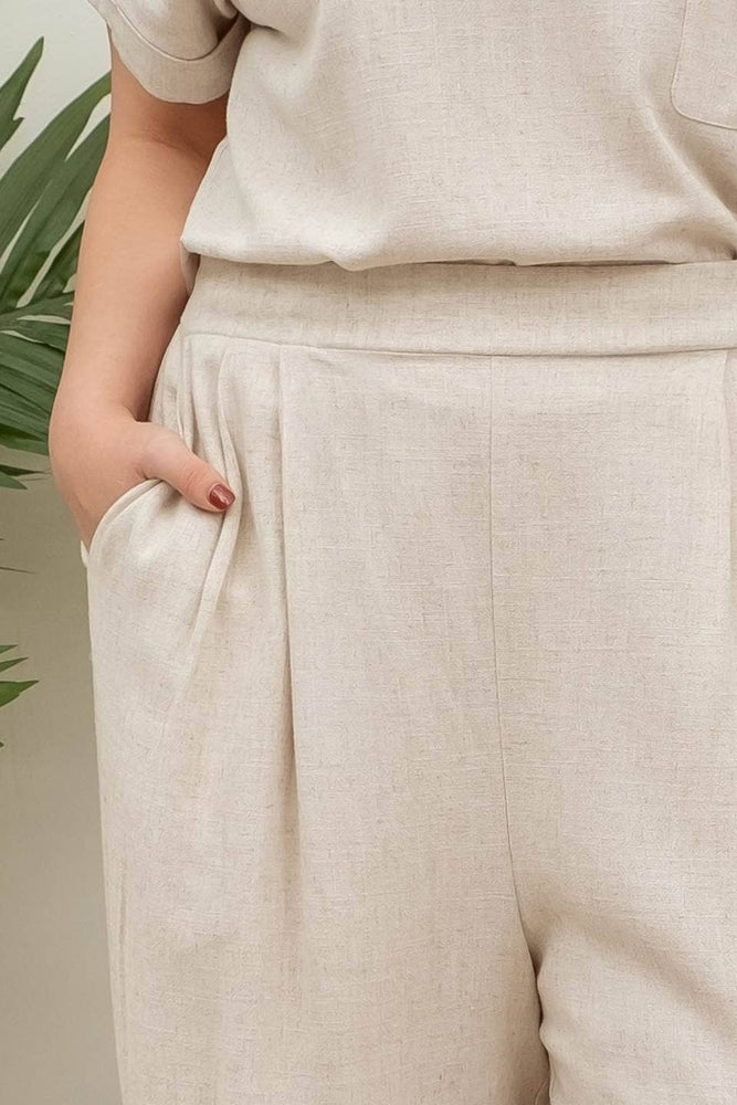 Plus Naturally Chic High Waisted Linen Pants