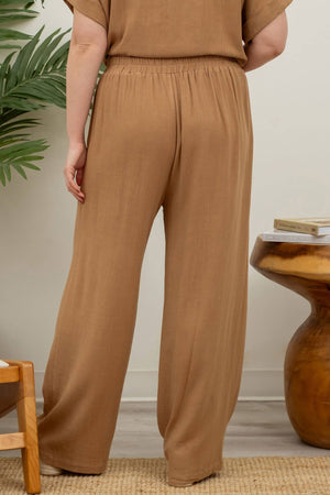 Plus Naturally Chic High Waisted Linen Pants