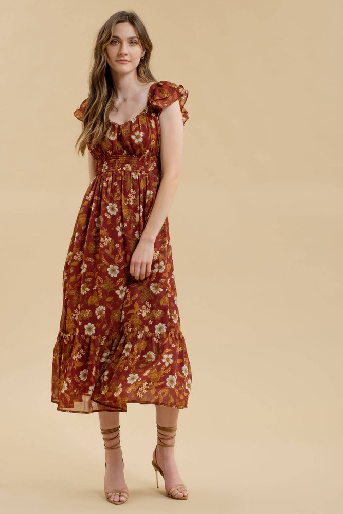 Harvest Florals Midi Dress