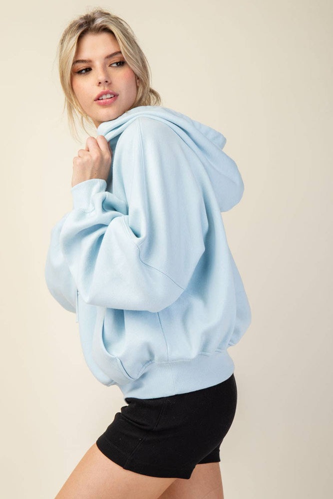 Maddison Terry Fleece Quarter Zip Hoodie