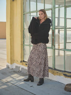 Always A Party Leopard Print Midi Skirt