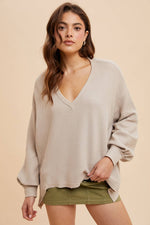 Casually Cozy Thermal V Neck