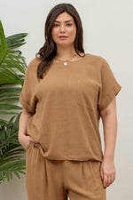 Plus Naturally Chic Boxy Linen Top
